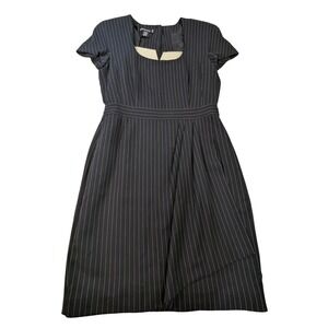 Escada by Margaretha Ley Pinstripe Wool Sheath Dress Midi Business Professional
